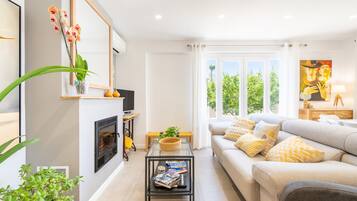 TV, fireplace, stereo