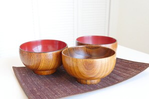 Fridge, microwave, stovetop, electric kettle