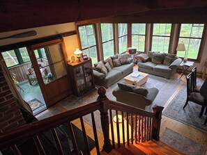 Smart TV, DVD player, books, video library