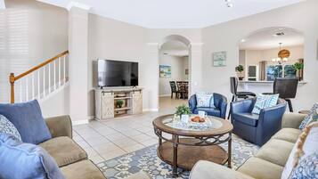 TV, ping pong, books