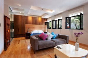 1 室のベッドルーム、WiFi (��無料)、ベッドシーツ、車椅子でアクセスできる設備