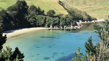 在海滩、沙滩椅