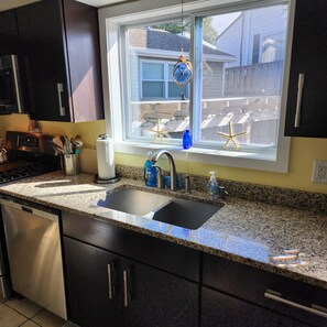 Fridge, microwave, oven, stovetop - Beehive Beach house located at Hampton NH (Hampton)