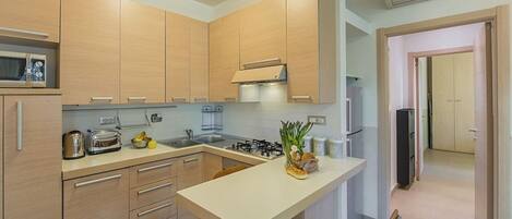 Kühlschrank, Mikrowelle, Ofen, Herdplatte