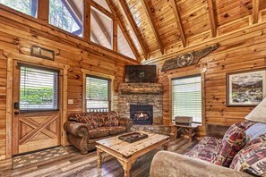 Smart TV, fireplace, video games, foosball