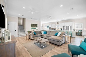 TV, DVD player, books