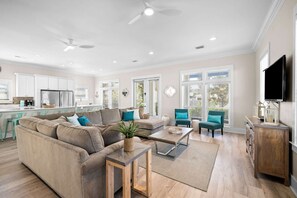 TV, DVD player, books