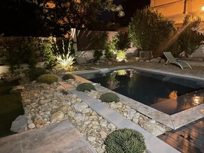 Piscine extérieure, piscine chauffée