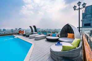 Outdoor pool, a rooftop pool