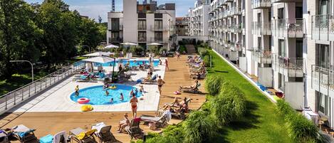 Indoor pool, seasonal outdoor pool