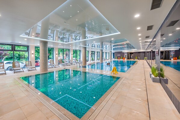 Indoor pool, seasonal outdoor pool