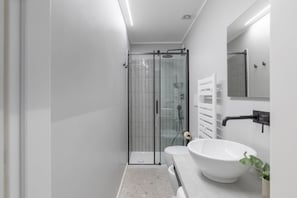 Dusche, Haartrockner, Bidet, Handtücher