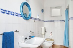Combined shower/tub, jetted tub, hair dryer, bathrobes