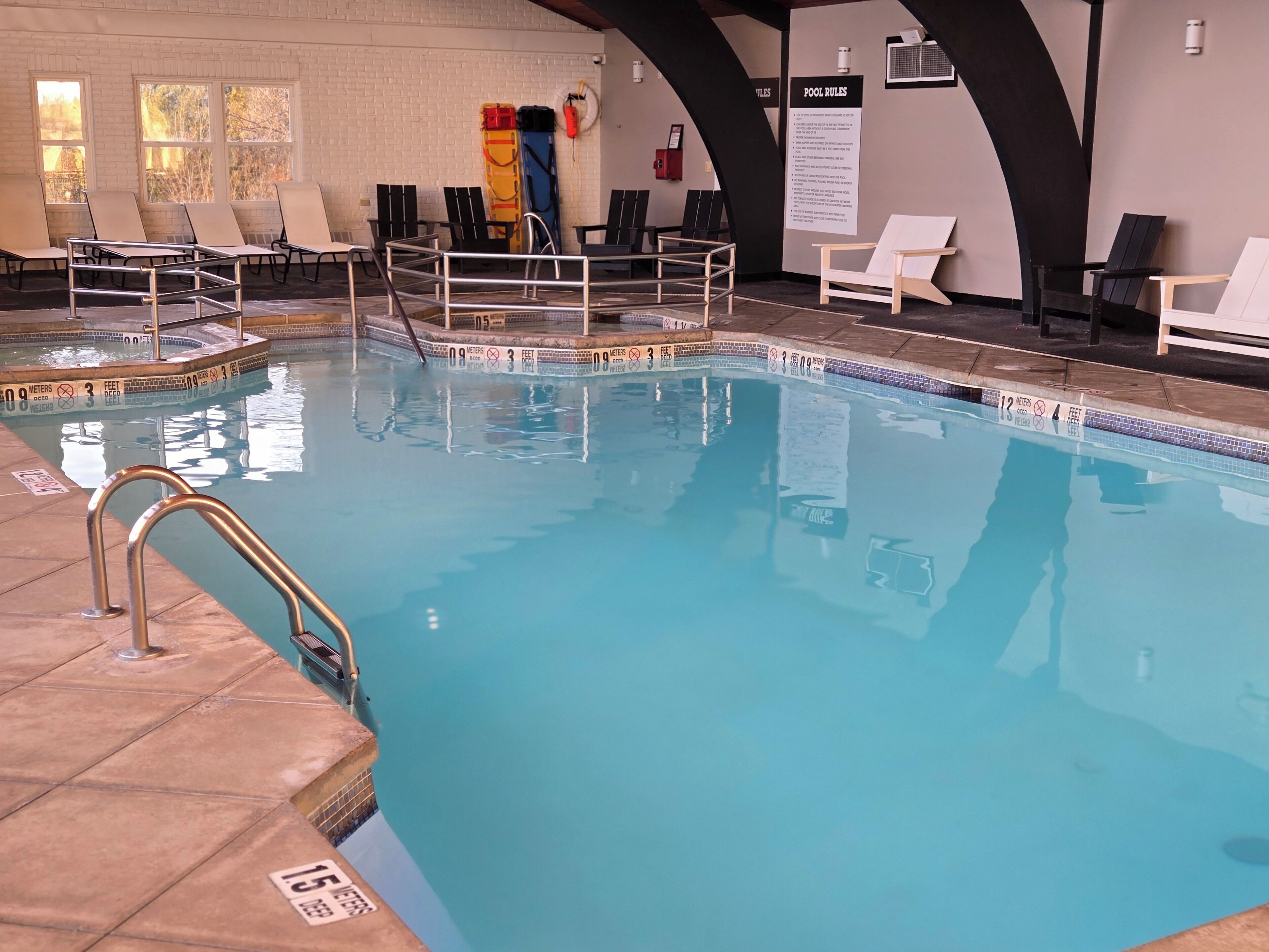 Indoor pool, seasonal outdoor pool, cabanas (surcharge), sun loungers