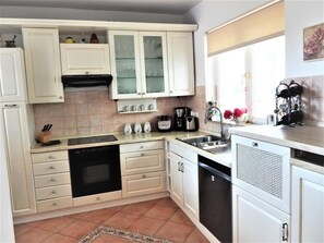 Fridge, oven, stovetop, dishwasher