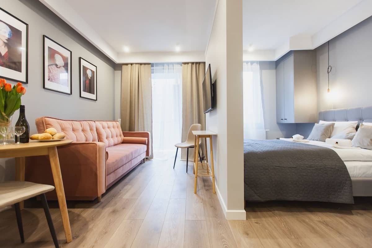 Design Apartment | 1 bedroom, iron/ironing board, free WiFi, individually decorated