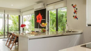 Oven, stovetop, dishwasher, cookware/dishes/utensils - Brand New! Townhome in Gated Community Mayakoba (Playa del Carmen)