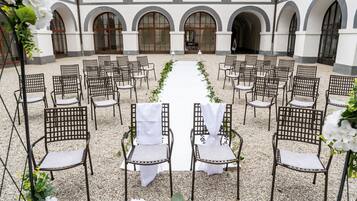 Outdoor banquet area