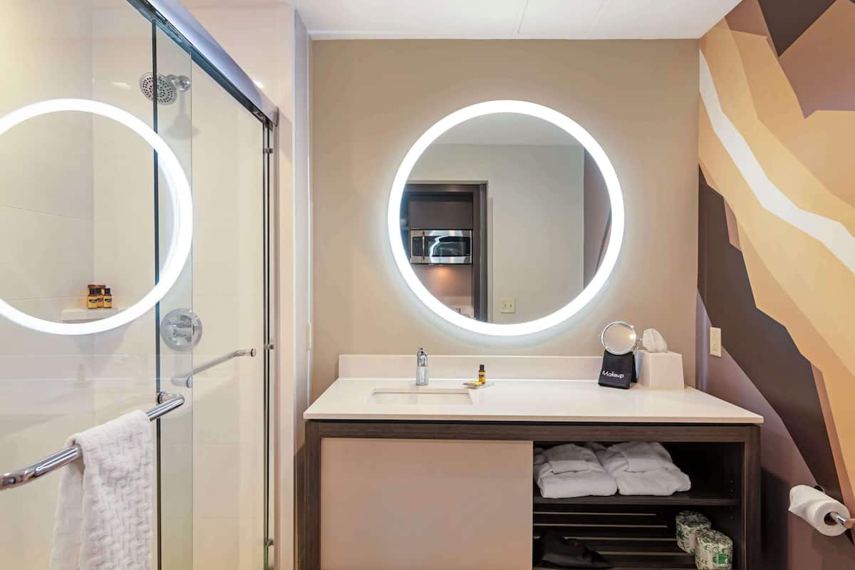 free toiletries, hair dryer, towels, soap