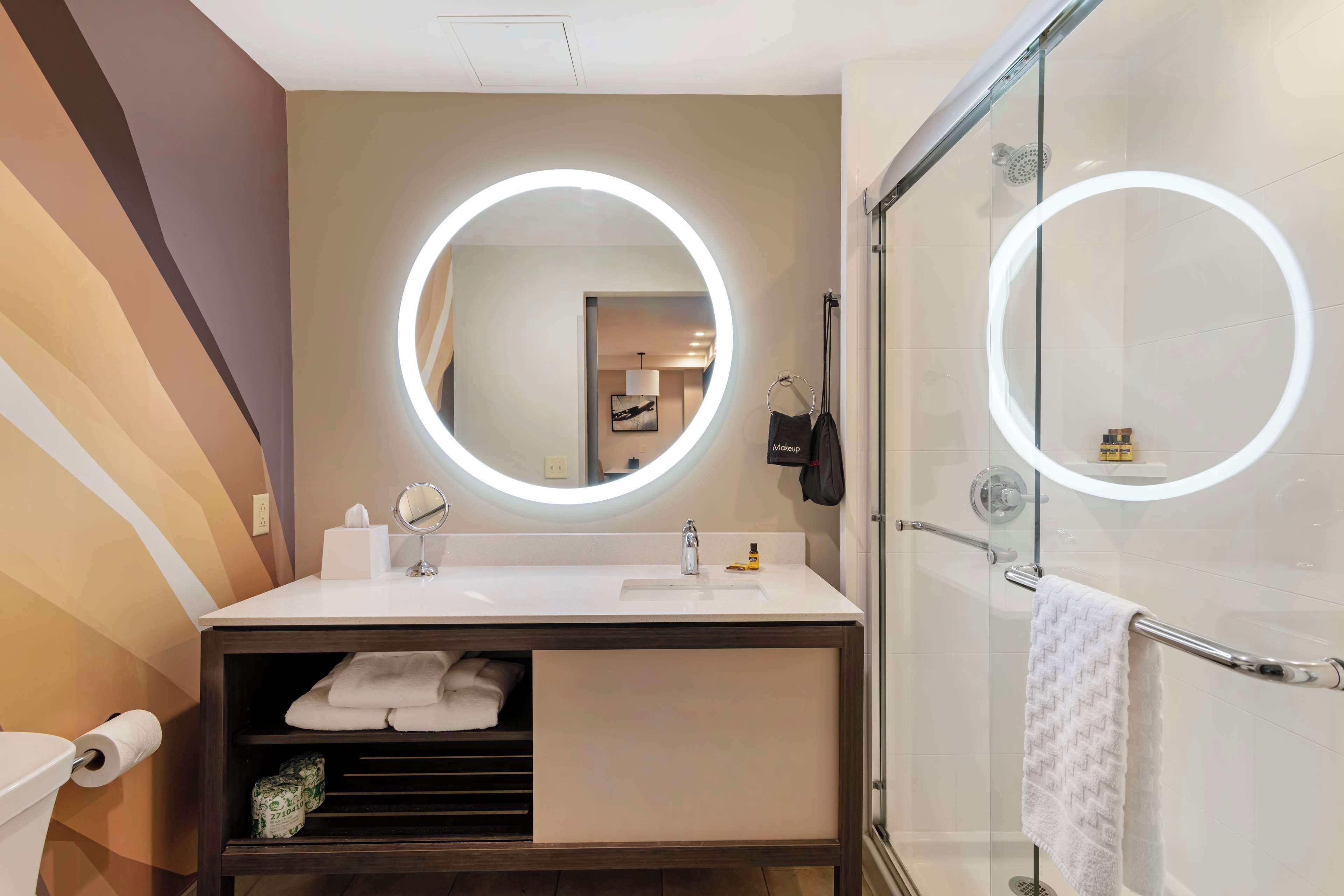 suite, 1 king bed, non smoking, kitchenette (shower only;with sofabed) | bathroom | free toiletries, hair dryer, towels, soap