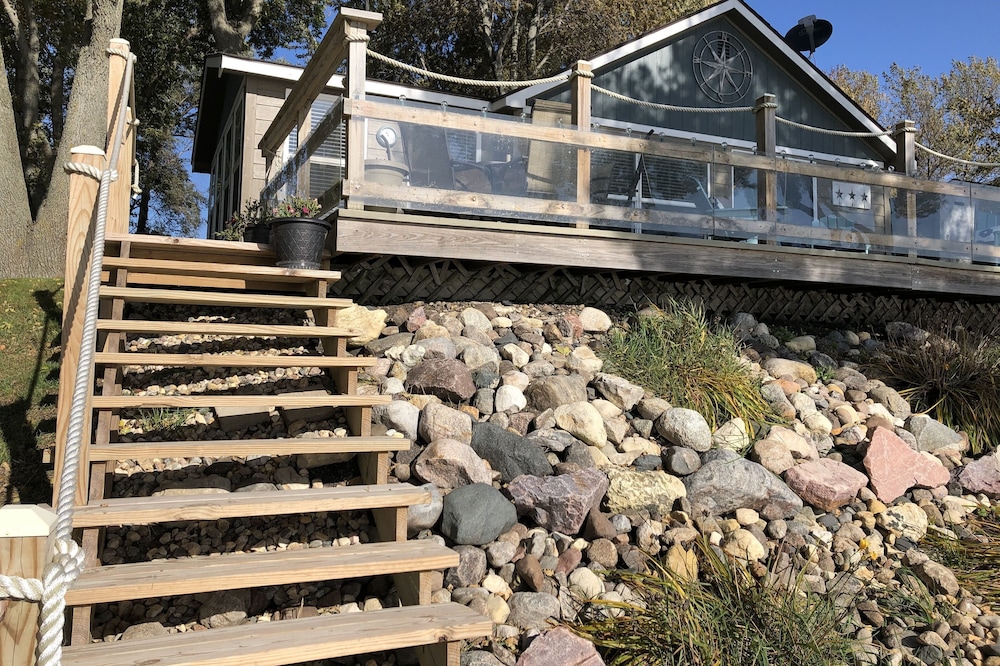 Private lake front property with huge patio!