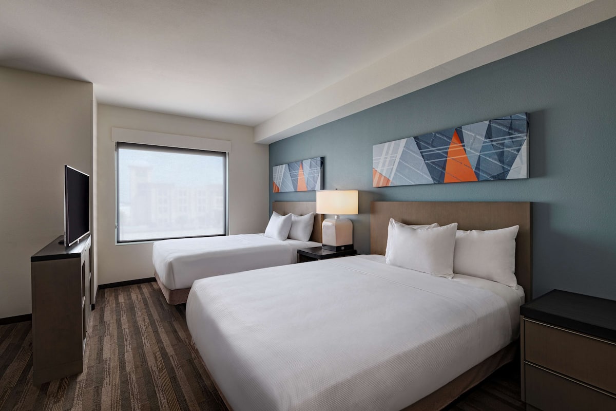 Suite Studio (2 Queen Beds with Sofa bed) | Bureau, Wi-Fi gratuit, draps fournis