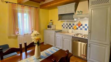 Køleskab, mikrobølgeovn, ovn, kogeplade