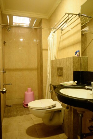 Douche, serviettes fournies