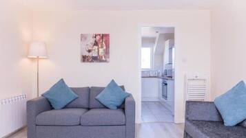 TV, DVD player, books, video library