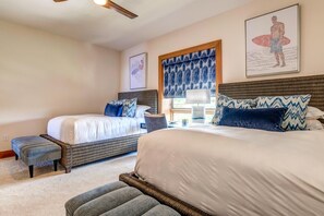 A bold blue palette punctuates the room with modern surf charm, echoing the spirit of the sea  - The Resort at Kapalua Bay | Ocean View 3 BR | Car Incl. w/ 6+ Nights | MON-6401 by KBM (Lahaina)