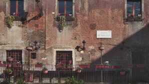 A historic building with multiple windows, some with flower boxes. A sign indicates the name and location. - Genovesi RTH (Rome)