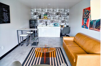 In-room television and other amenities at Heights House Hotel - Houston Heights Downtown, an Ascend Collection Hotel