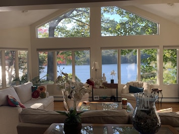 Living room with a view of the Narrow River