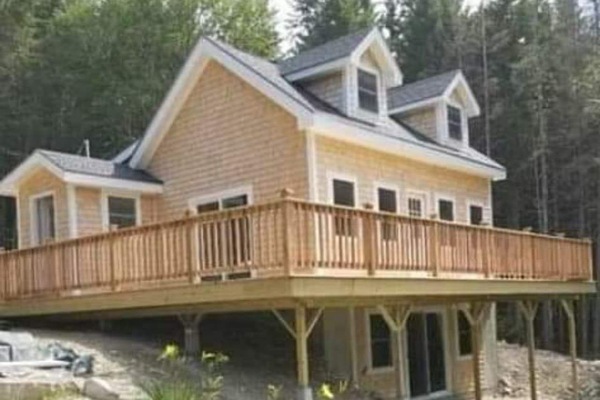 secluded ocean front house with large deck