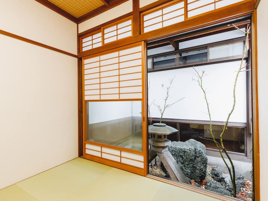 Zweibettzimmer im japanischen Stil , Nichtraucher, Gartenblick (Shared Space Nearby)