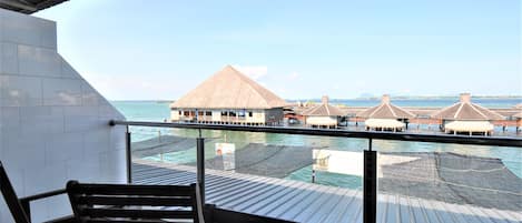 Kamar Twin Standar, pemandangan laut | Balkon