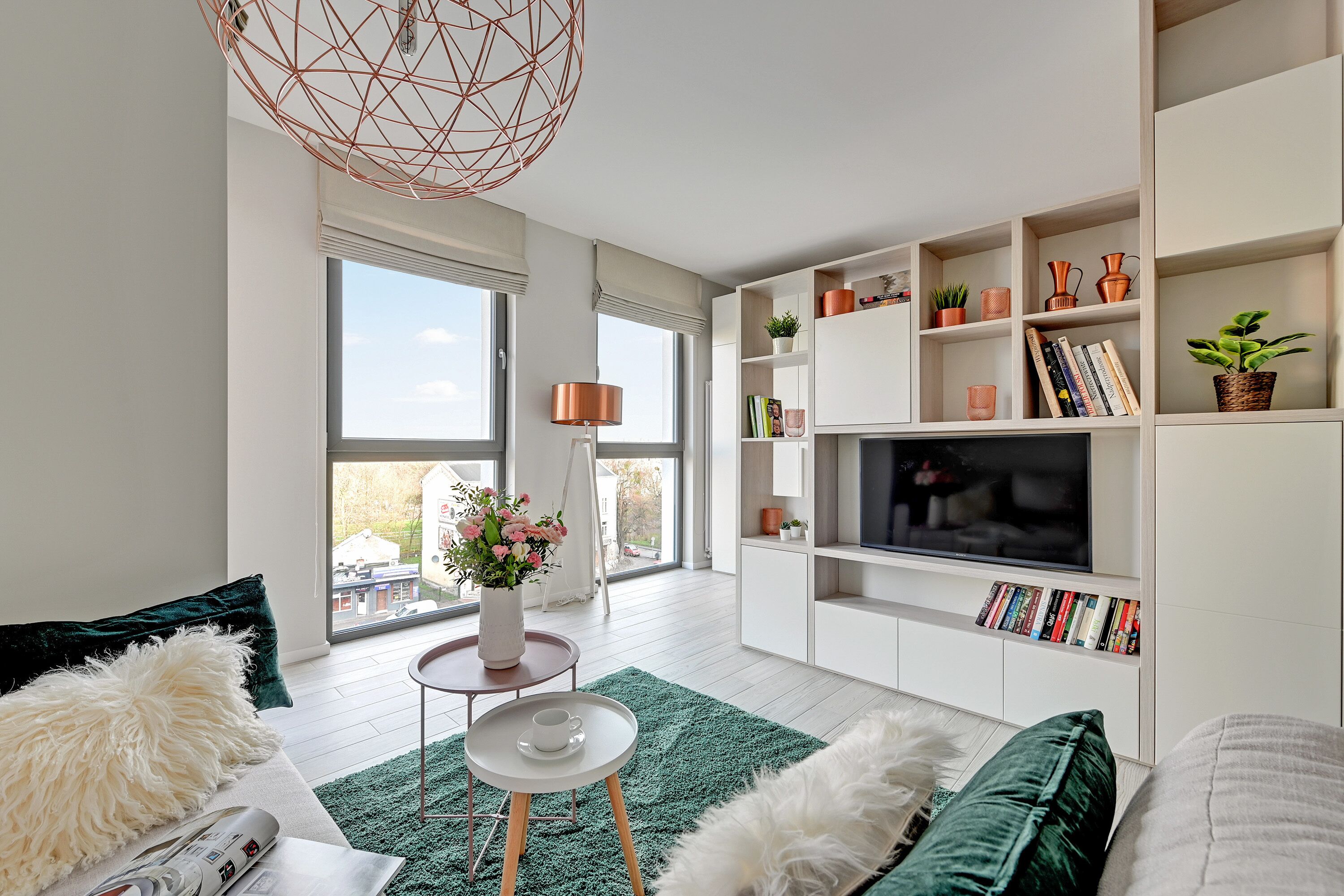 公寓, 1 間臥室, 非吸煙房, 城市景觀 | 起居區 | 平面電視