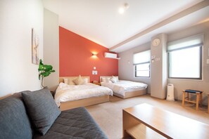 Twin Room 401 with washing machine | Wi-Fi ฟรี, ผ้าปูที่นอน