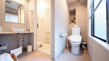 Double Room 204 | Bathroom | Separate tub and shower, free toiletries, hair dryer, slippers