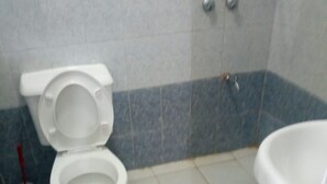 A bathroom with a toilet, a bidet, and a sink. - Framjow Highway Lodge - Adults Only (Gilgil)