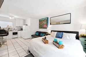 1 bedroom, iron/ironing board, travel crib, WiFi