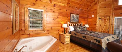 Cabin, Multiple Beds, Hot Tub | 1 bedroom, laptop workspace, iron/ironing board