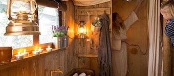 Layer Marney Tower - Canvas Frills Lodge Separate Shower - Campsite