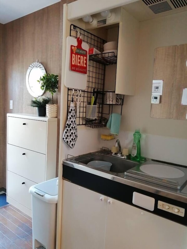Apartment | Private kitchenette | Fridge, microwave, stovetop, electric kettle