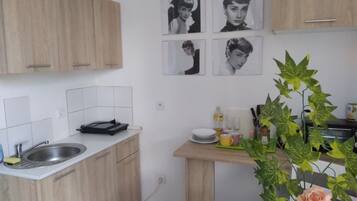 Apartment | Eigene Küche | Mini-Kühlschrank, Mikrowelle, Herdplatte, Wasserkocher