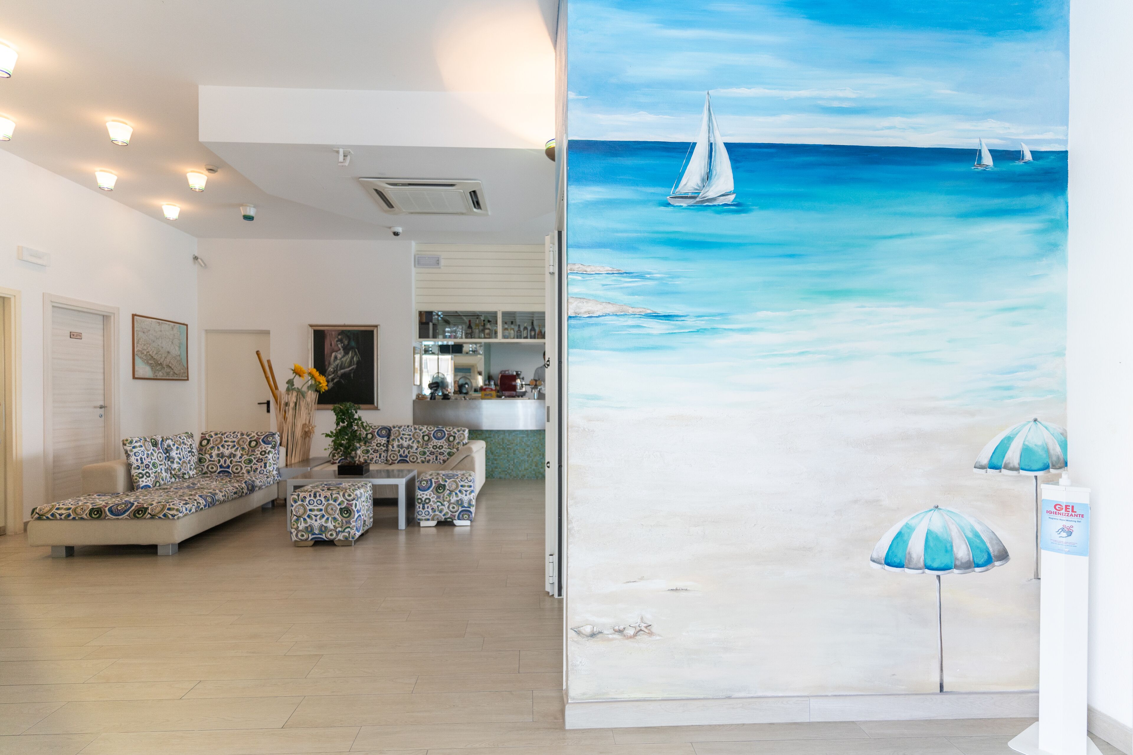 Siddeområde i lobbyen