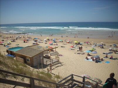 Appart. Gran terraza jardín de 48m2 situada a 60m de la playa ya 300m del pueblo.
