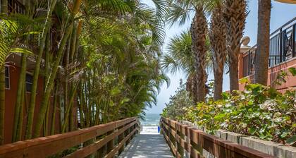 Great Value! Steps to Beach - Large Patio Area ~ Heated Pool ~ Free Parking - Ground Floor Condo