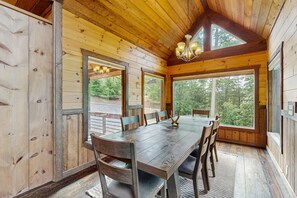 Dining - Gorgeous home with wraparound deck, private hot tub, and full bar (Blue Ridge)
