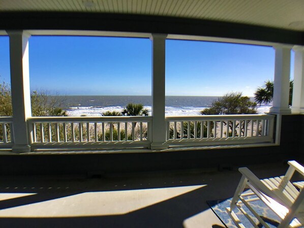 Property grounds - Gorgeous Oceanfront 6 bdrm, 6 ba. home, heated swim spa, elevator, private! (Edisto Island)